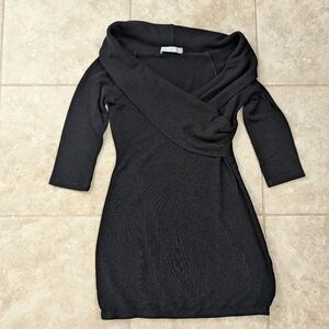 Y2K 2000s Charlotte Russe Black Off The Shoulder Babydoll Top Mini Dress Size M